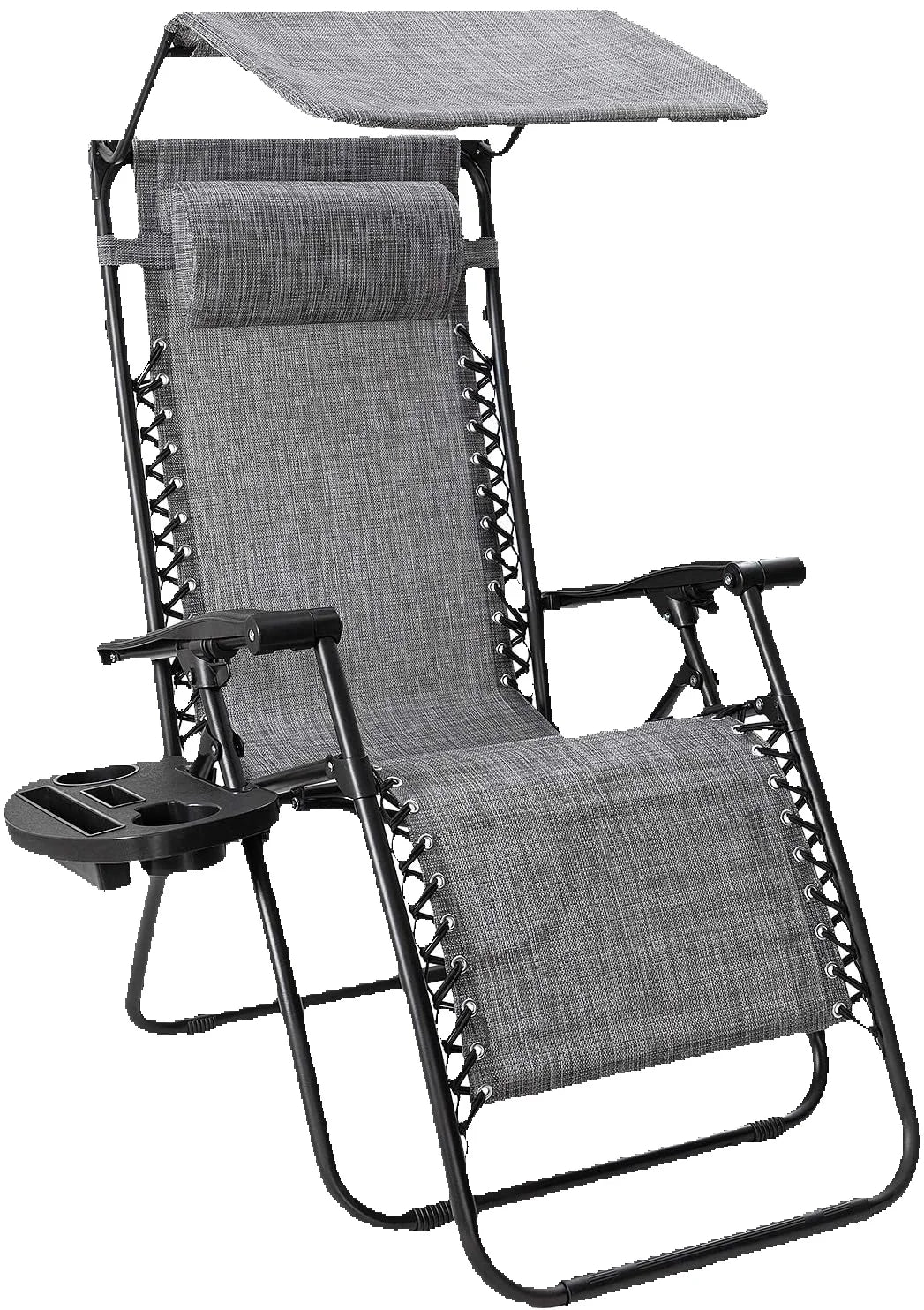 Zero Gravity Chair with Canopy Outdoor Lounge Chair Folding Patio Recliners Adjustable Lawn Lounge Chair with Pillow fo