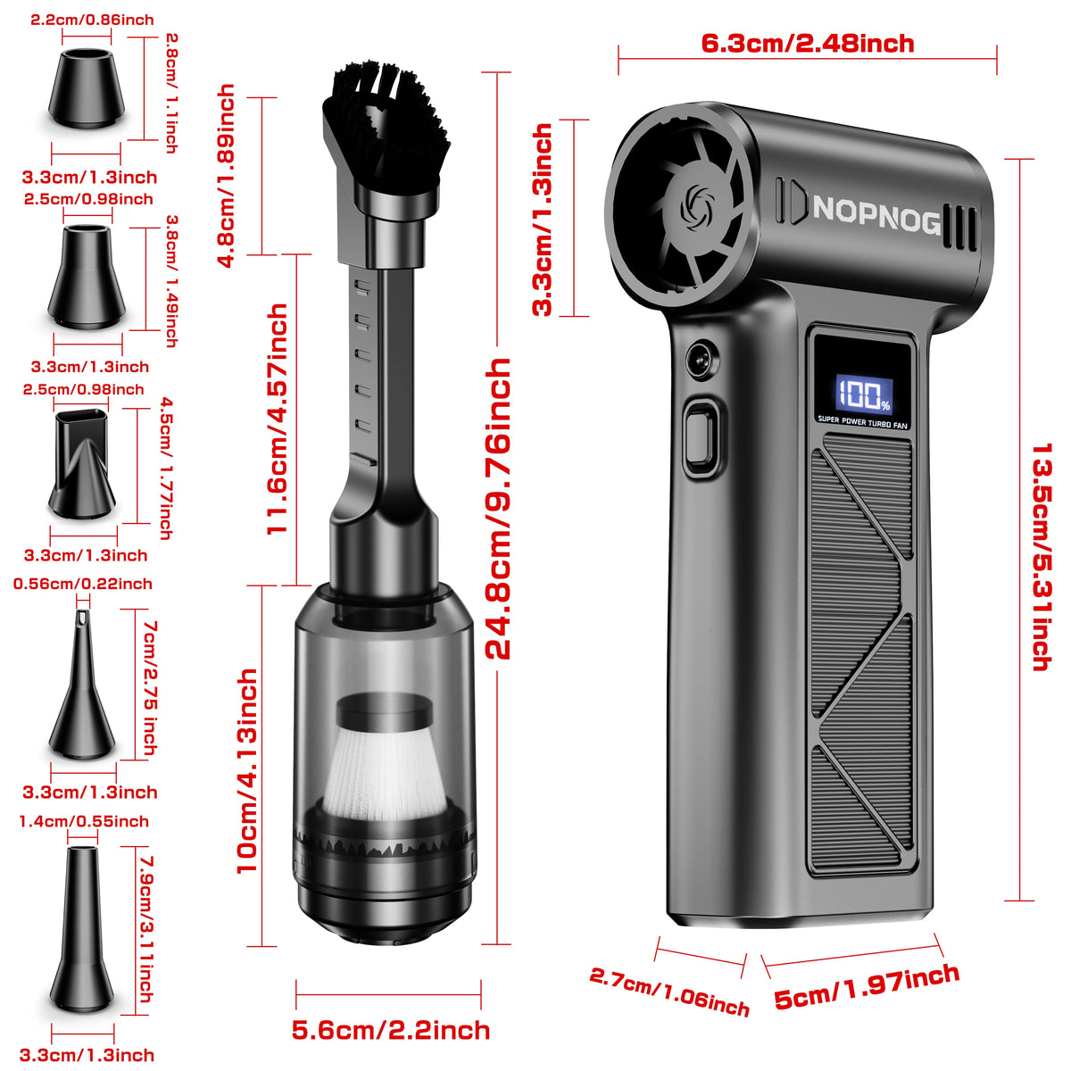 Turbo Fan Violent Jet Blower Cleaning Tools Car Vacuum Cleaner Summer Universal Hair Dryer Electric Air Duster Auto Dust Collector for Car Home Computer Keyboard Camera Outdoors Fan