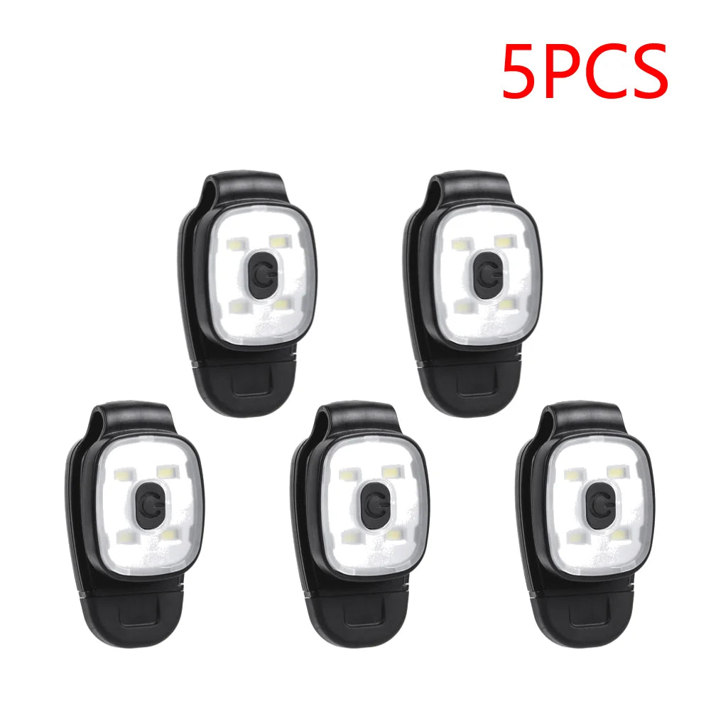 2-10PCS LED Clip Flashlight USB Charging LED Running Lights Multifunction Lightweight Warning Lights for Night Walking Fishing