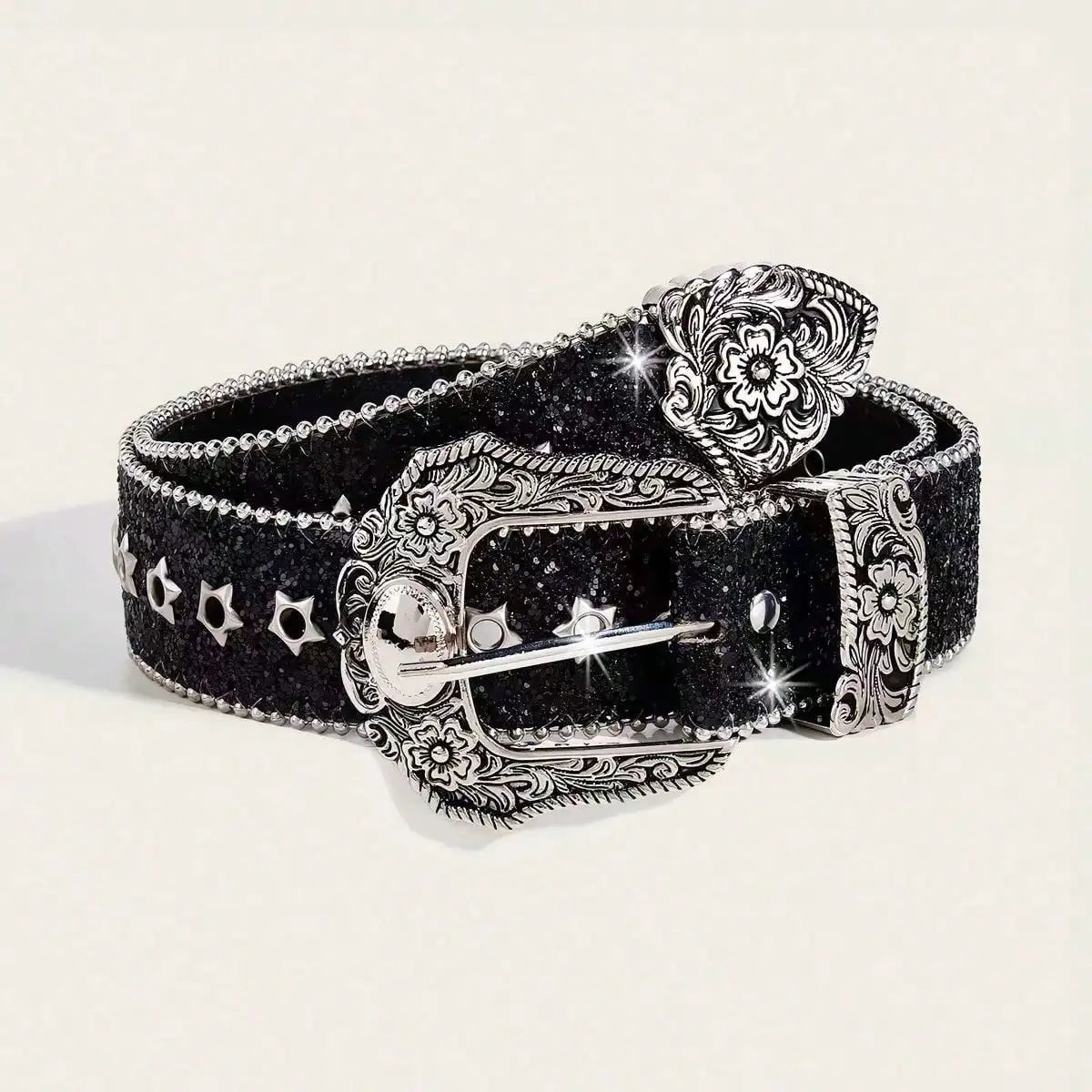 Y2K Western Style Thick Waist Belt For Women, Decorated With Dopamine Stars And Eye Patterns, Suitable For Daily Wear, Parties, Summer And School