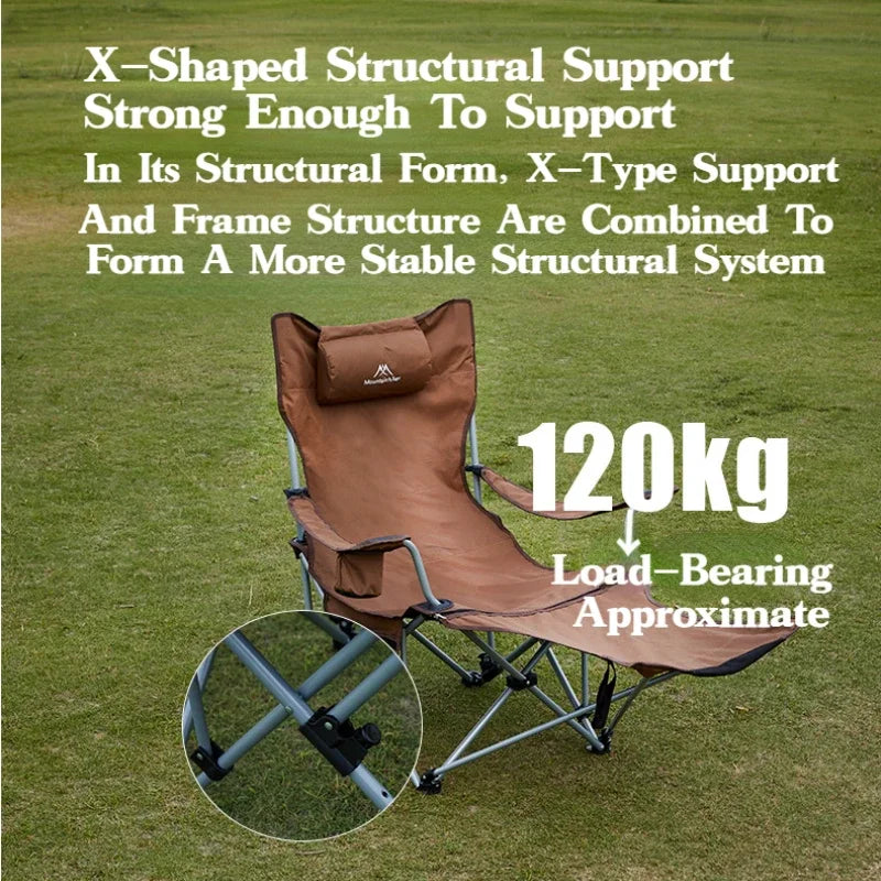 MOUNTAINHIKER Outdoor 4-speed Adjust Folding Lounge Chair Camping Portable Ultra Light Fishing Chair Director Art Student Chair