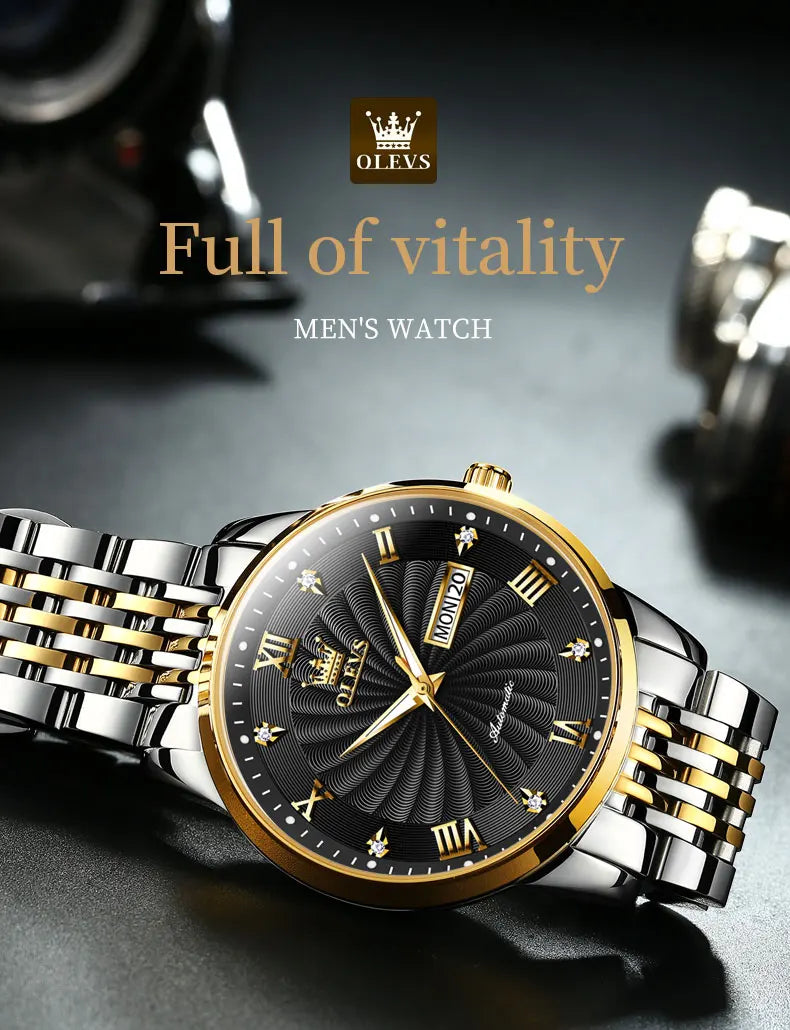 OLEVS Men Mechanical Watch Top Brand Luxury Automatic Watch Sport Stainless Steel Waterproof Watch Men relogio masculino