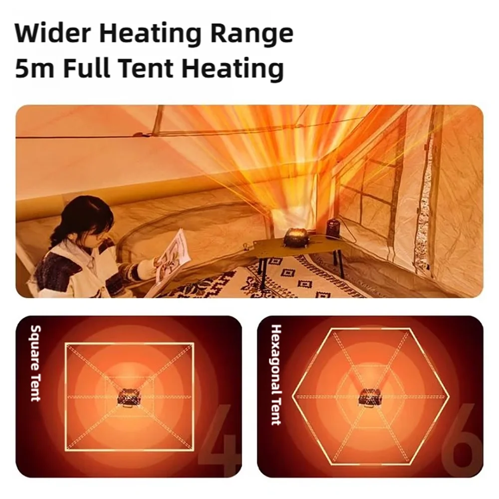 Portable Camping Heating Stove Outdoor Multifunctional Gas Range Heating Outdoor Gas Heater Travel Foot Picnic Area Winter Rain