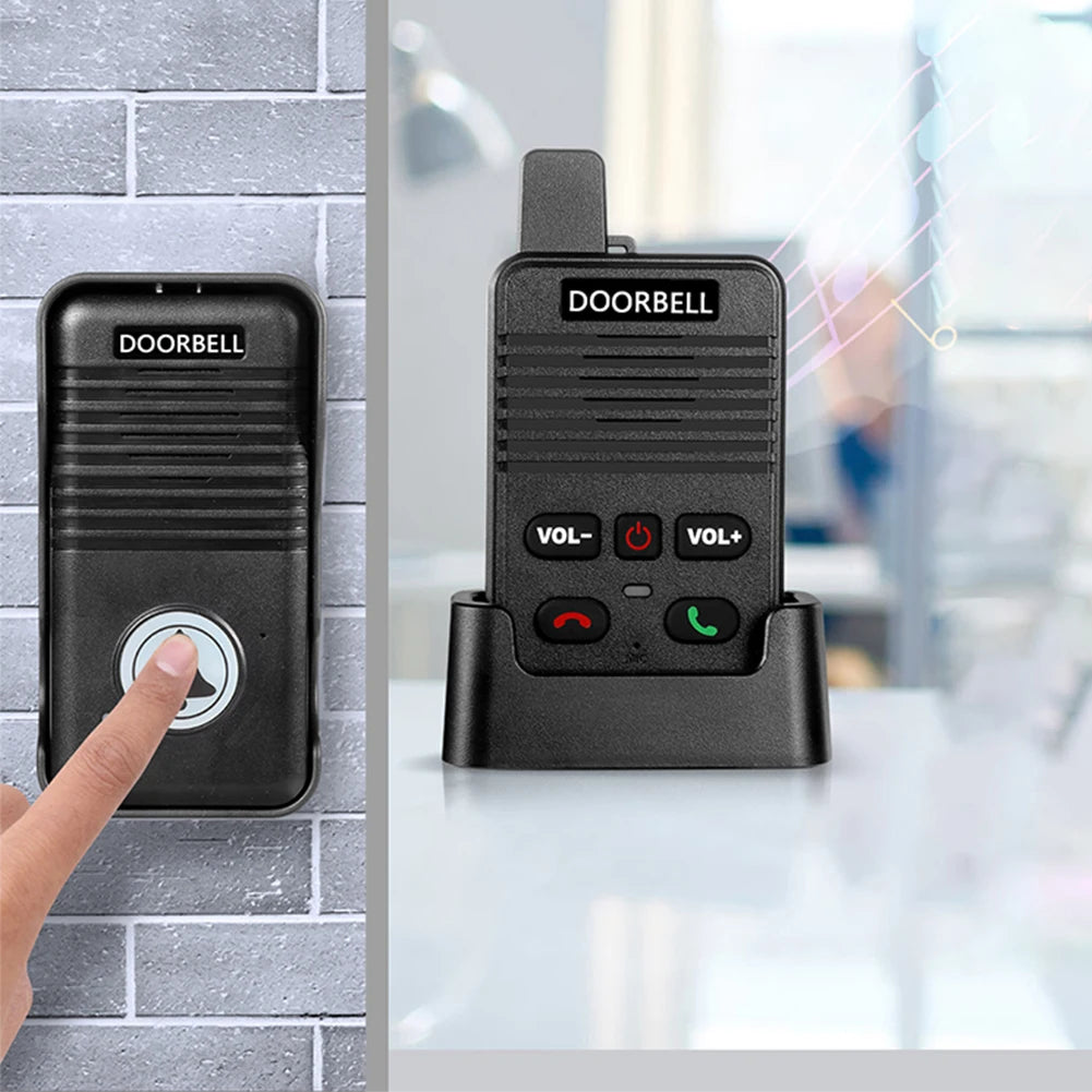 Wireless Voice Duplex Intercom Doorbell 500M Apartment Room Intercom with Rechargeable Battery for House Home Factory Office
