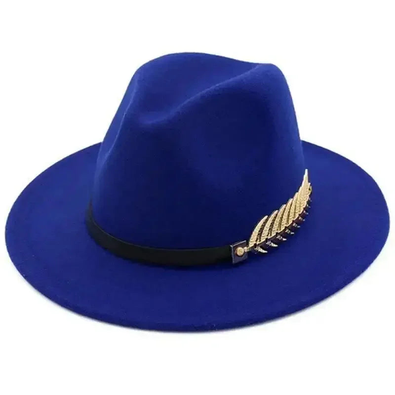 Simple Fashion Formal Occasion Couples Woolen Hats Large Brimmed Jazz Hats Autumn And Winter Fashion British Vintage Top Hats