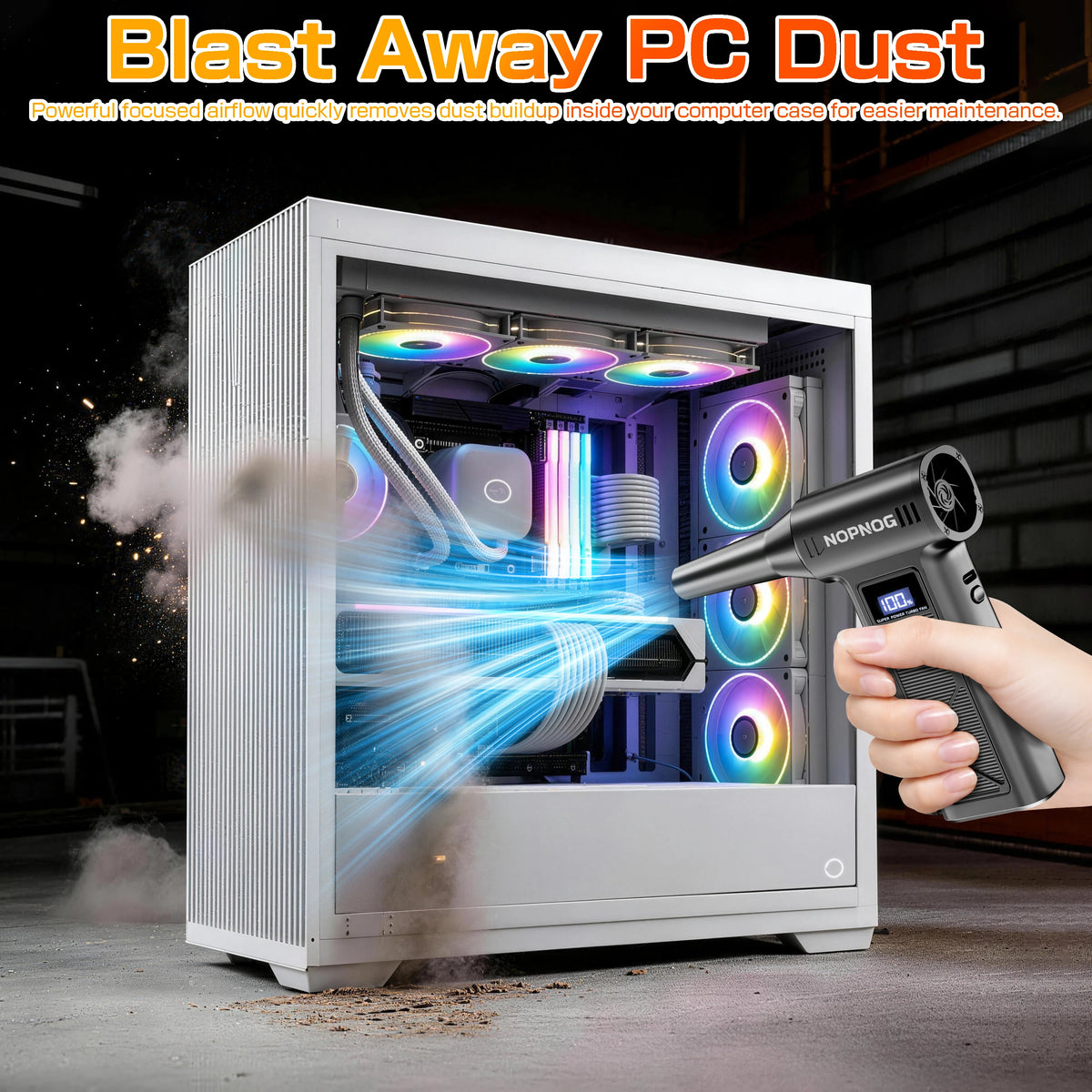 Turbo Fan Violent Jet Blower Cleaning Tools Car Vacuum Cleaner Summer Universal Hair Dryer Electric Air Duster Auto Dust Collector for Car Home Computer Keyboard Camera Outdoors Fan