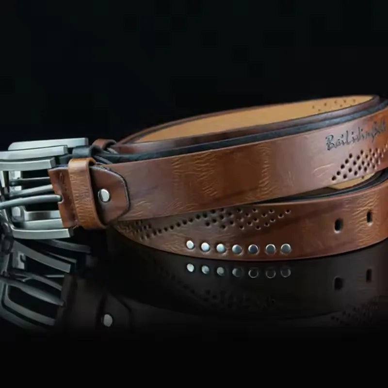 Fashion Luxury Belt For Men PU Leather Belts Metal Pin Buckle High Quality Famous Brand Designer Waist Strap Belts 110cm Length
