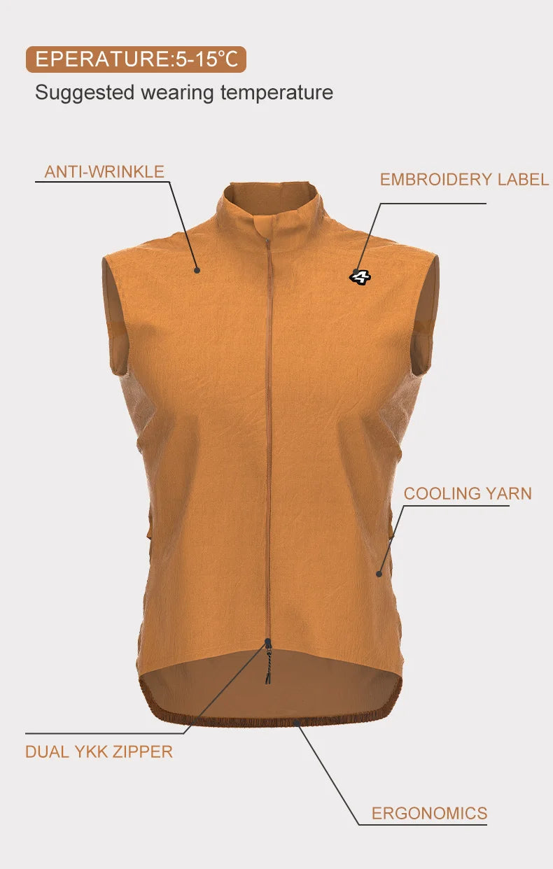 Lameda Cycling Vest For Men Windbreaker With Pockets Men's Cycling Running Vest Windproof Coat Jackets Man Road Bike Clothing