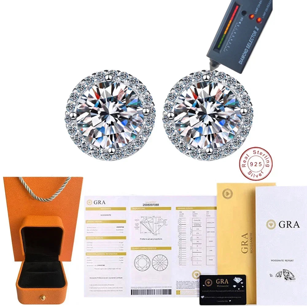 Cbtb Fashion Whole Circle D Color Real Moissanite Earrings Sterling Silver 925 Jewelry Wedding Gift Wholesale