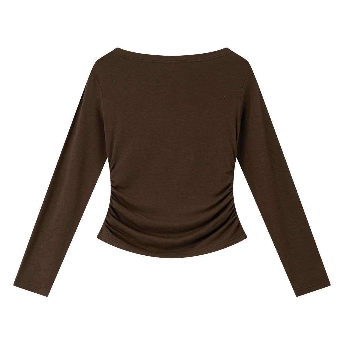 VIMLY Tops Woman 2026 Spring Fall Slash Neck Long Sleeve Ladies T-shirts Casual Knitted Slim Fit Strecth Female Tees A3039