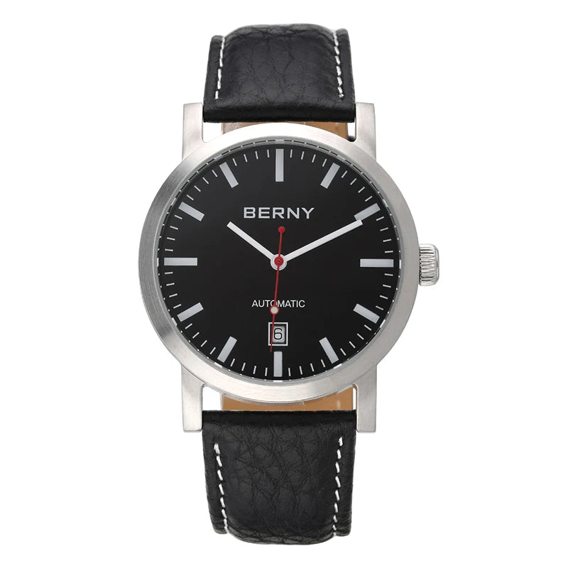 BERNY Watch for Men Mechanical Automatic Watches  Luxury Brand Male Clock Water Resistant Swiss Trackway Men's Wristwatch