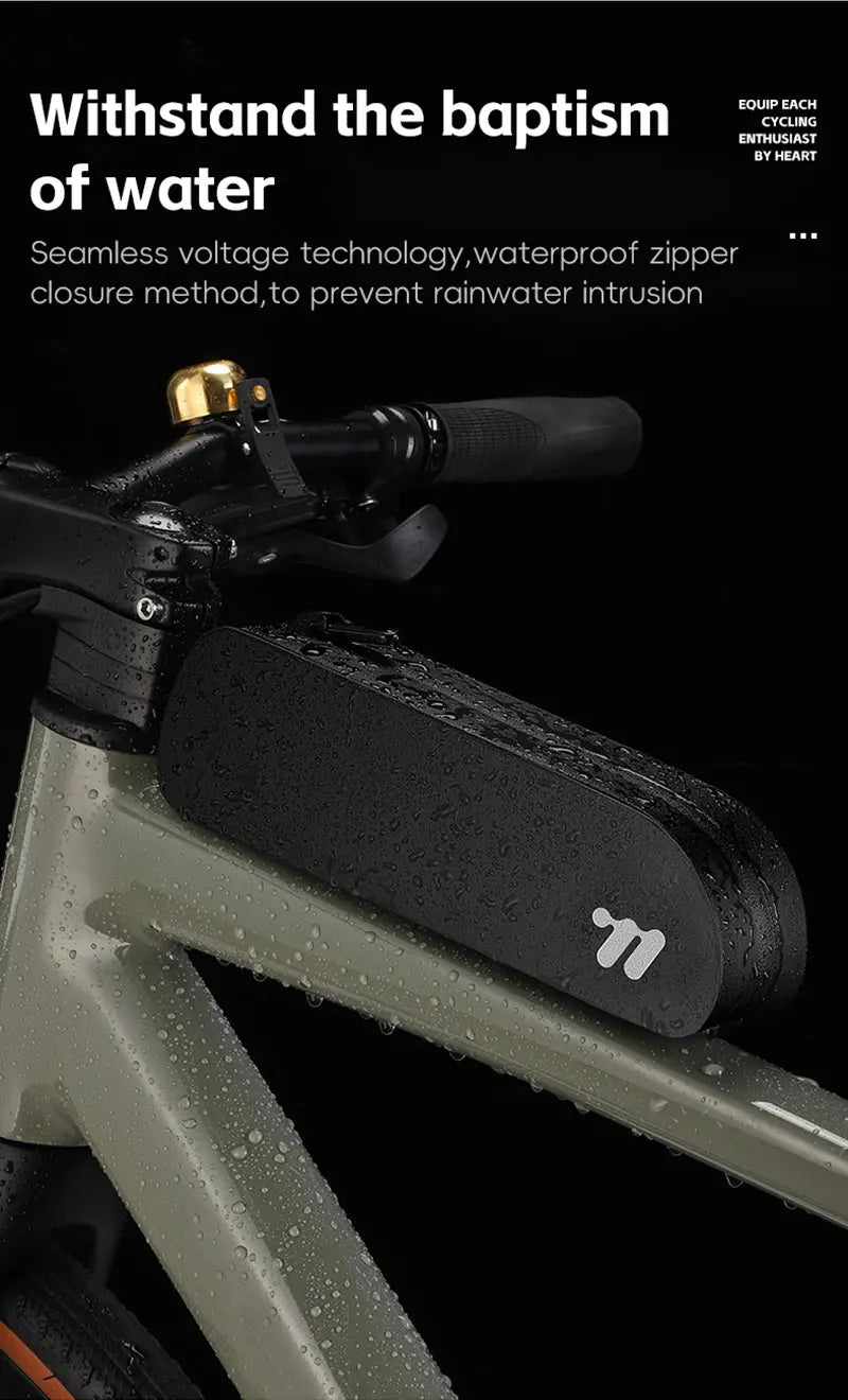 WEST BIKING Bike Top Tube Bag TPU Cycling Front Bag With Screws or Straps Waterproof MTB Road Bike Storage Bag Accessories