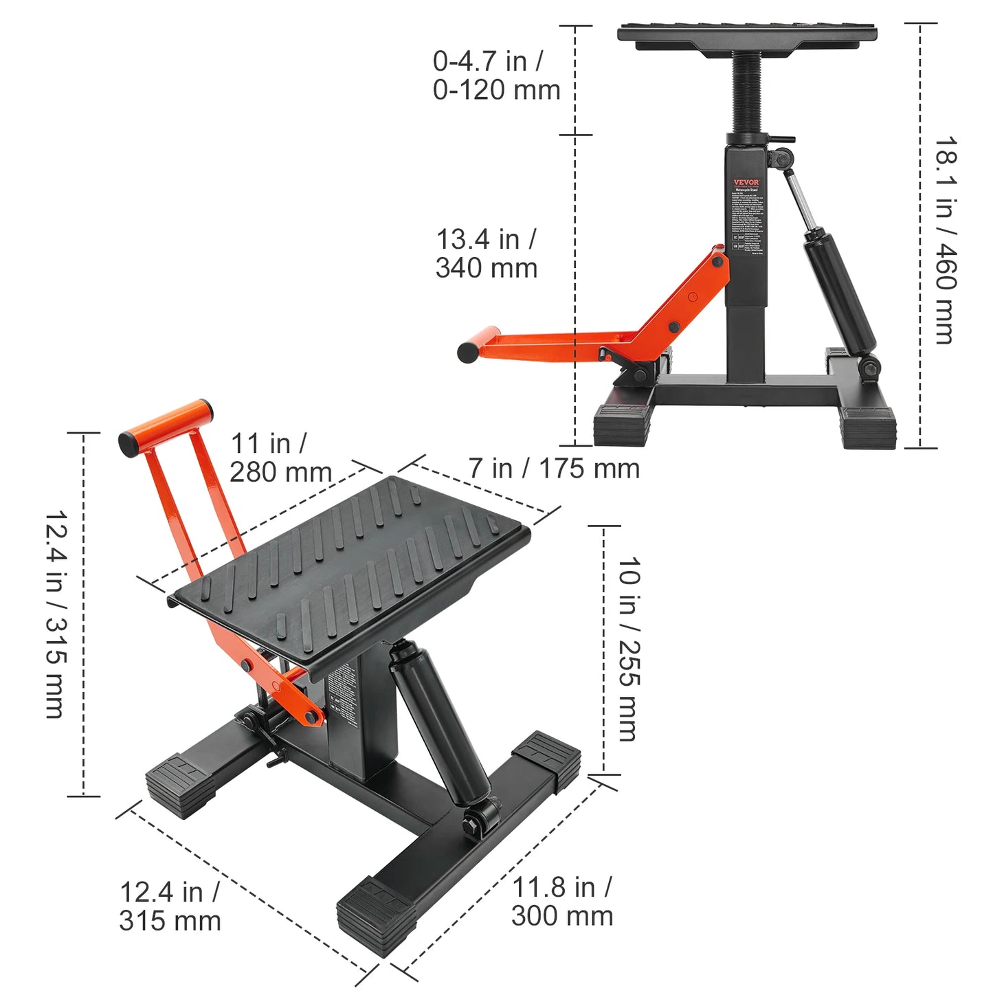 SucceBuy Motorcycle Jack Lift Stand 440lb Dirt Bike Lift Stand Hydraulic Lift Operation Adjustable Height Hoist Table for Repair