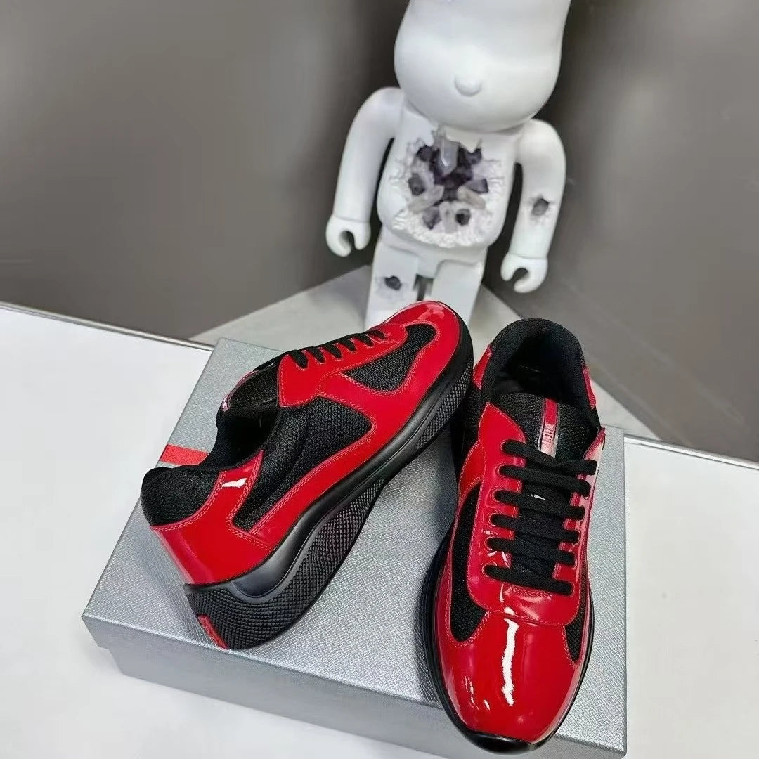 New P-style breathable casual sneakers for summer, high-end men's shoes, fashionable mesh panel shoes, fitness shoes