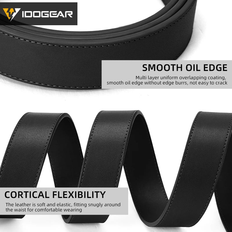 IDOGEAR 1.5" Leather Ratchet Belt for Men Adjustable Hole-free Belt For Dress Casual in Gift Box 3435