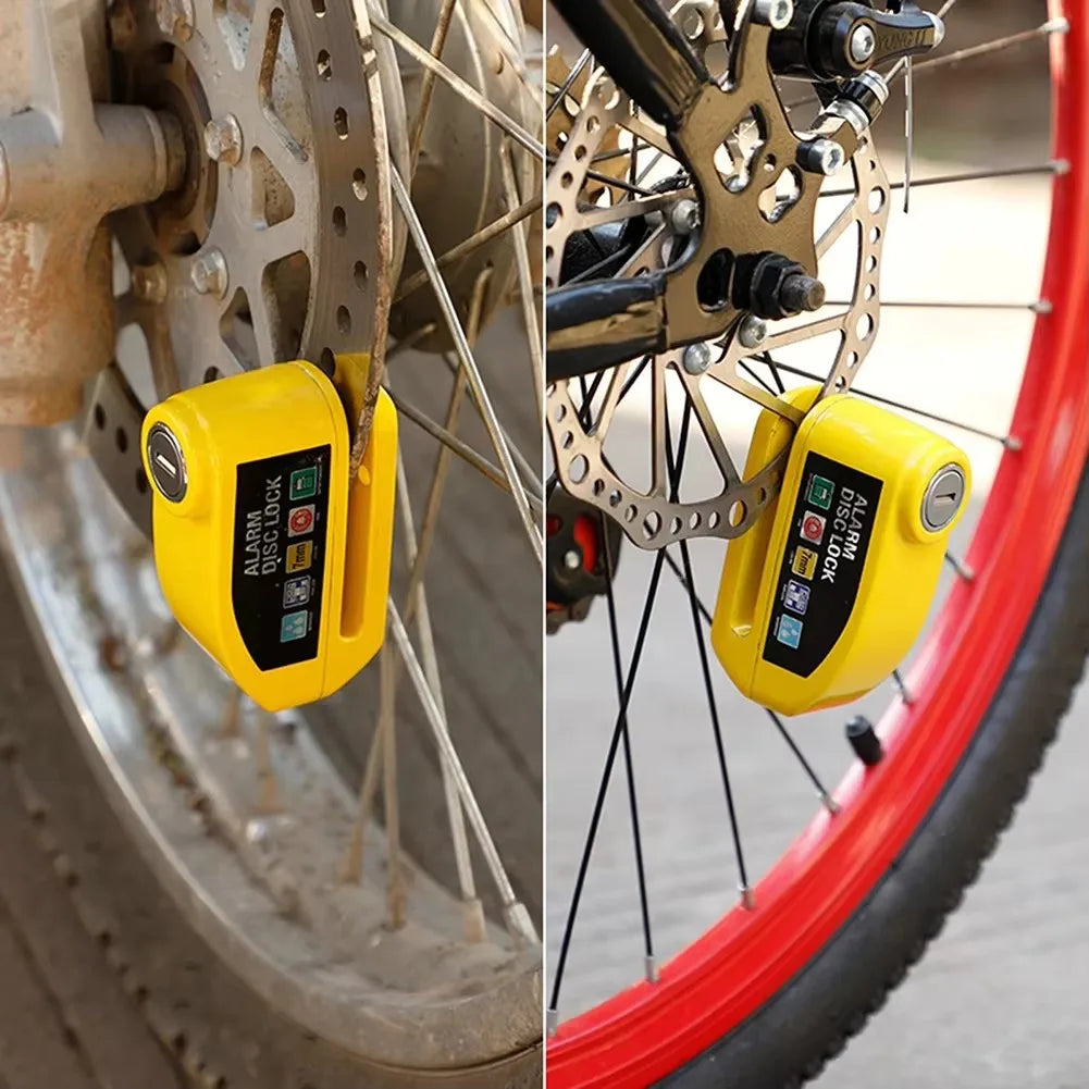 Motorcycle Alarm Lock Bike Disc Lock Warning 130DB Security Alloy Anti Theft Waterproof Brake Rotor Padlock Disc Brake Lock