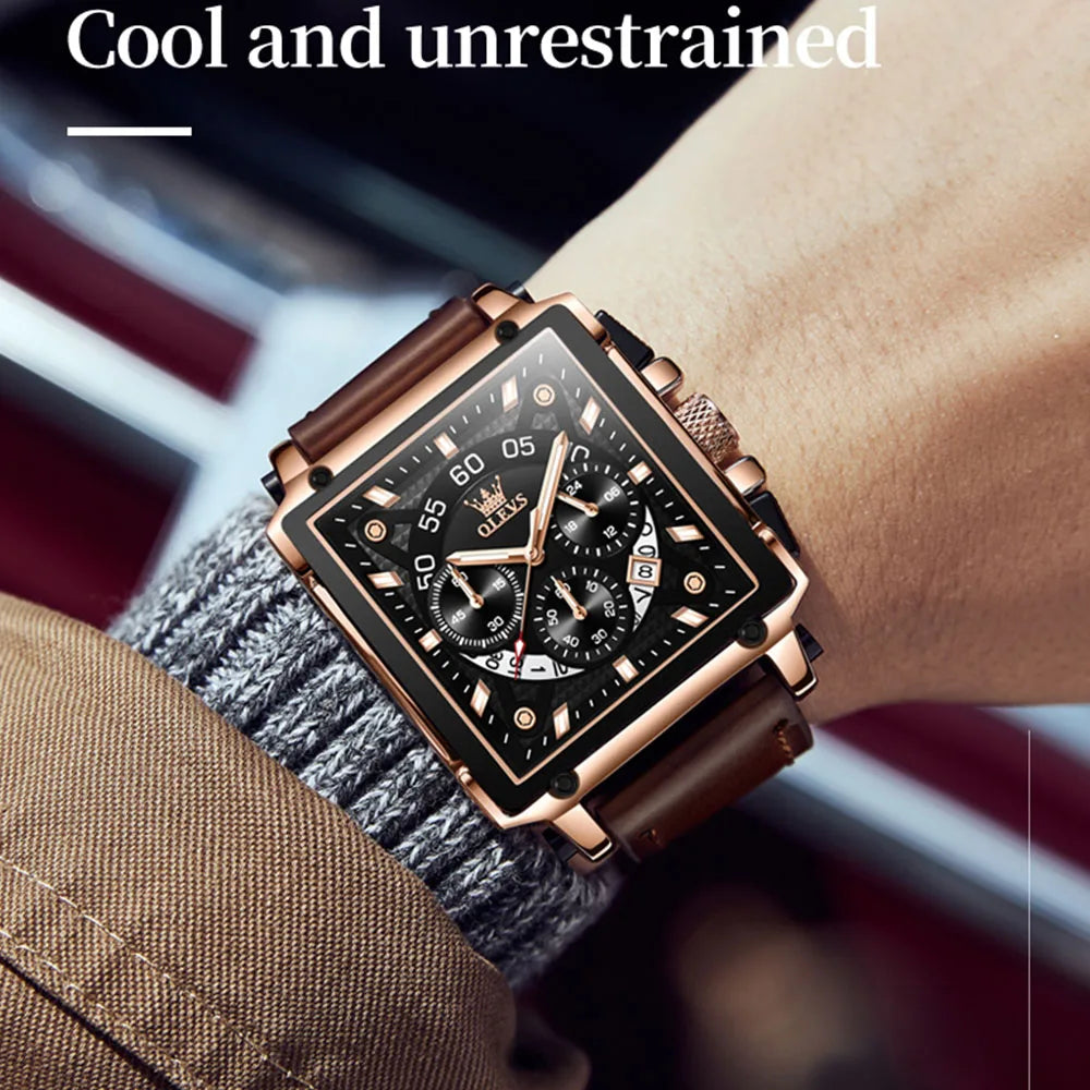 OLEVS Luxury Men Watch Waterproof Square Watch for Men Luminous Top Brand Quartz Wristwatch Fashion watch man luxury original
