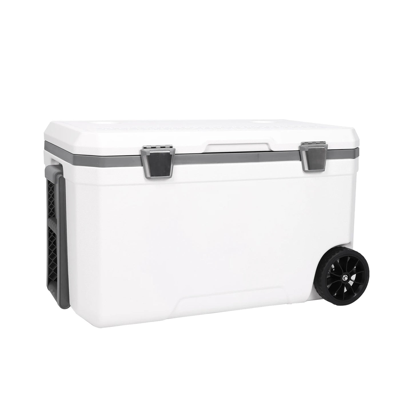 70L Wheeled Cooler 30 Percent Lighter Than Rotomolded Portable Car Wheel Insulator Plastic Cooler Box for Beach Beverage Camping