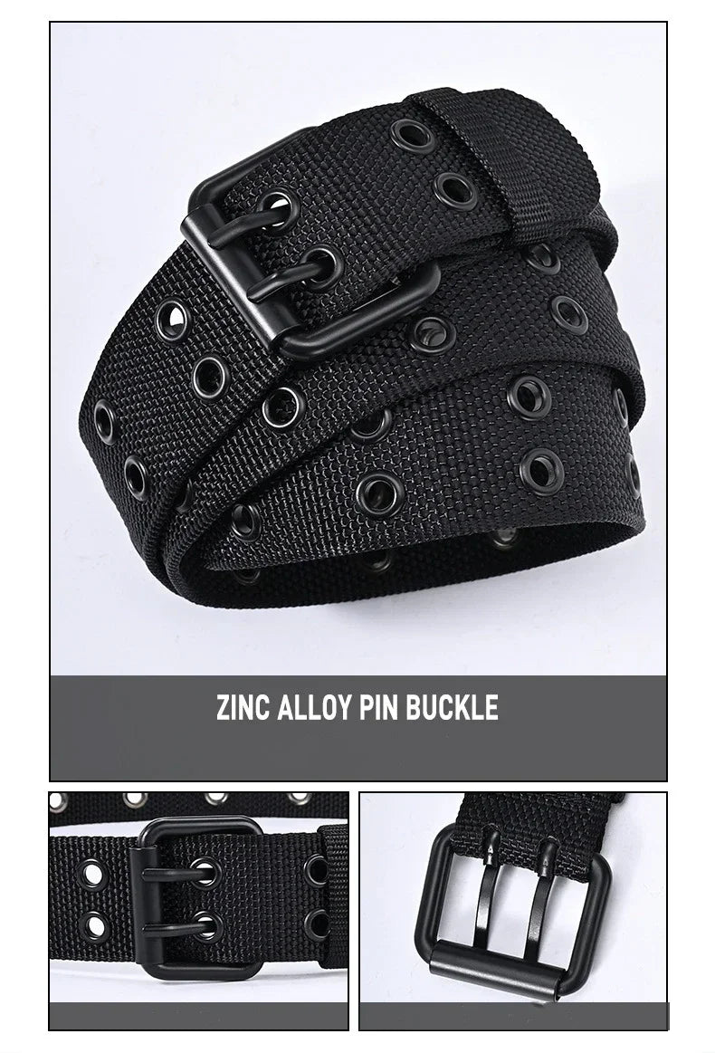 New Men Breathable Nylon Fabric Belt outdoor sport Belt Pin Buckle Trousers Jeans Belt