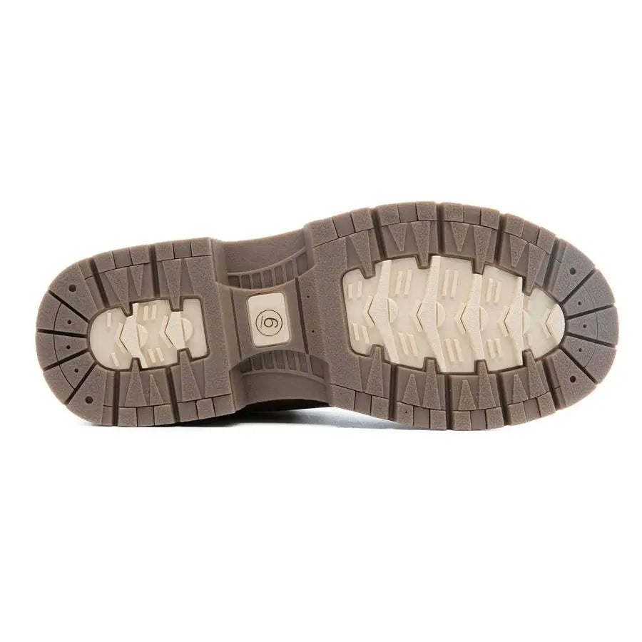 Hiking Winter Boots for Women Casual Brown Combat Work Boot Nonslip FurLined Ankle Boots Fashion Boots Waterproof Leather Shoes