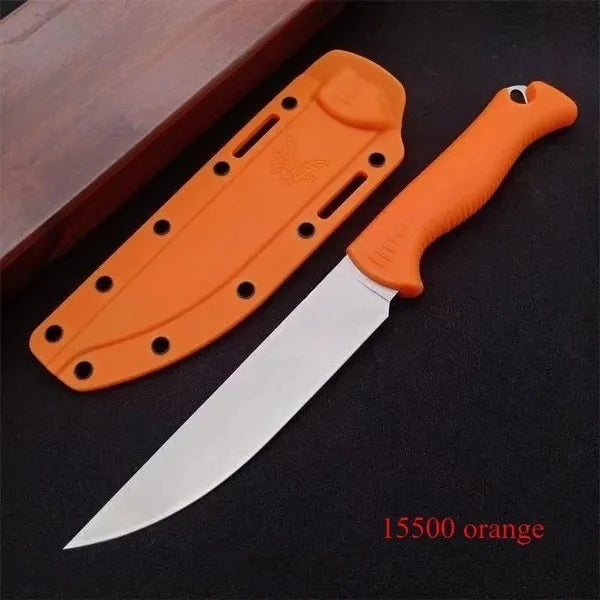 BM 15500 Meatcrafter Fixed Blade Knife D2 Blade Two-color G10 Handle with Kydex Sheath Outdoor Tactical Hunting Straight Knife