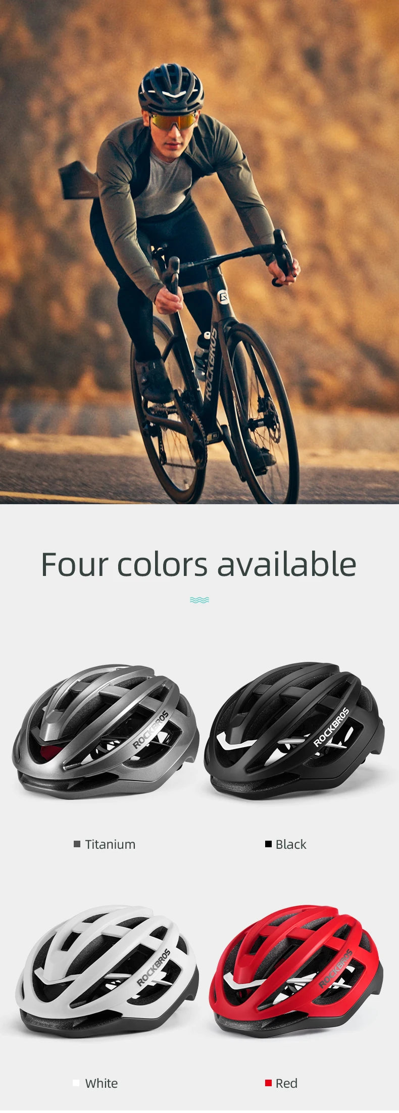 ROCKBROS Bike Helmet MTB Road Cycling Hemets Integrally-molded Men Women Breathable Ventilation Sport Ultralight Bicycle Helmet