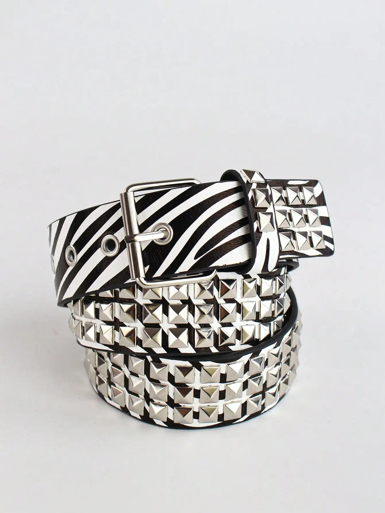 Solid Color Punk Rhinestone Studded Leather Belt, Suitable For Teens, Casual Outdoor, Athletic, Vacations, Graduation Gifts, Birthday, Daily Wear