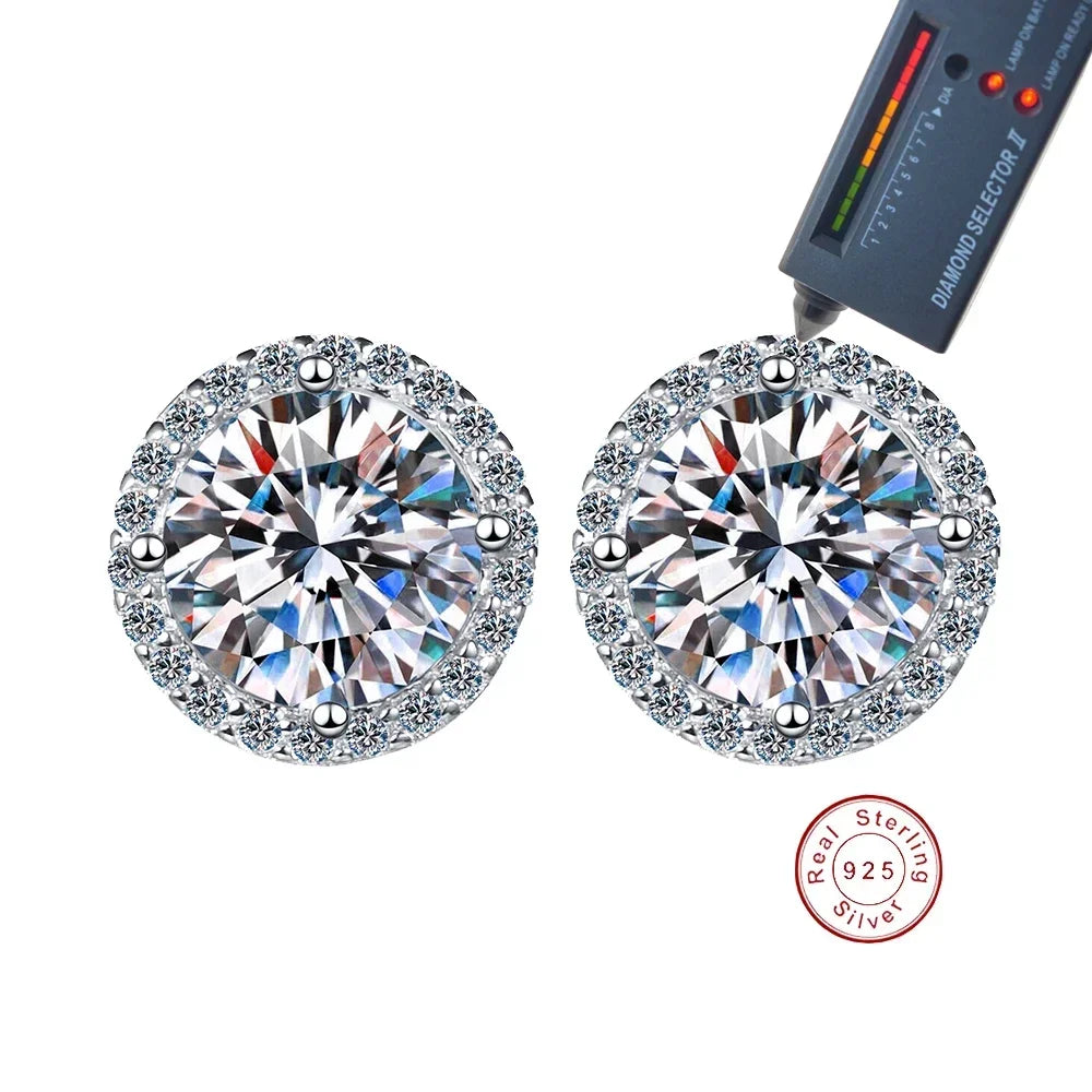Cbtb Fashion Whole Circle D Color Real Moissanite Earrings Sterling Silver 925 Jewelry Wedding Gift Wholesale