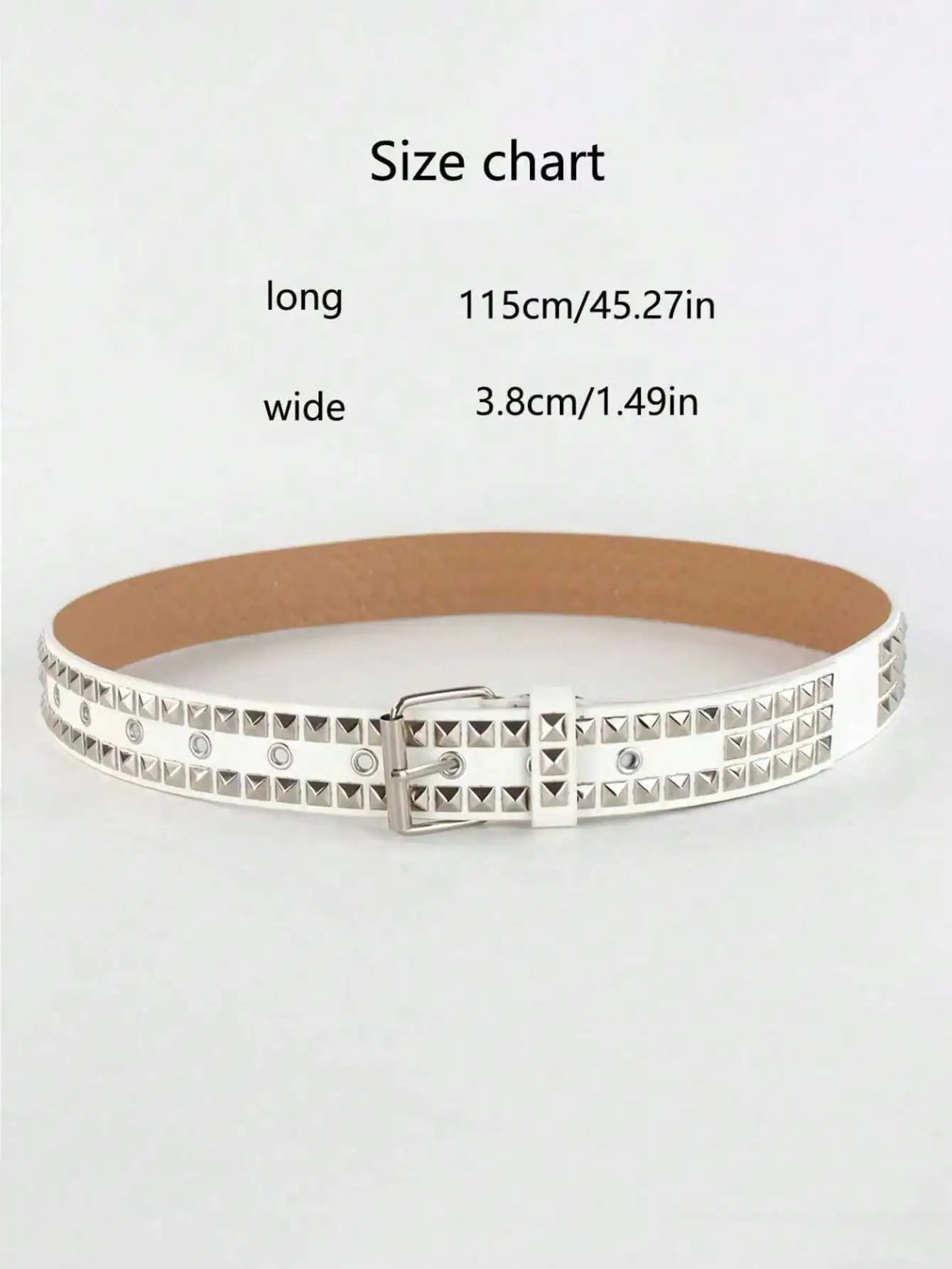 Solid Color Punk Rhinestone Studded Leather Belt, Suitable For Teens, Casual Outdoor, Athletic, Vacations, Graduation Gifts, Birthday, Daily Wear