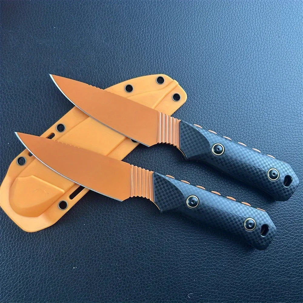 Orange Blade EDC Outdoor 15600 Fixed Blade Knife D2 Blade Stonewashed Camping Equipment Straight Knife with Santoprene Sheath