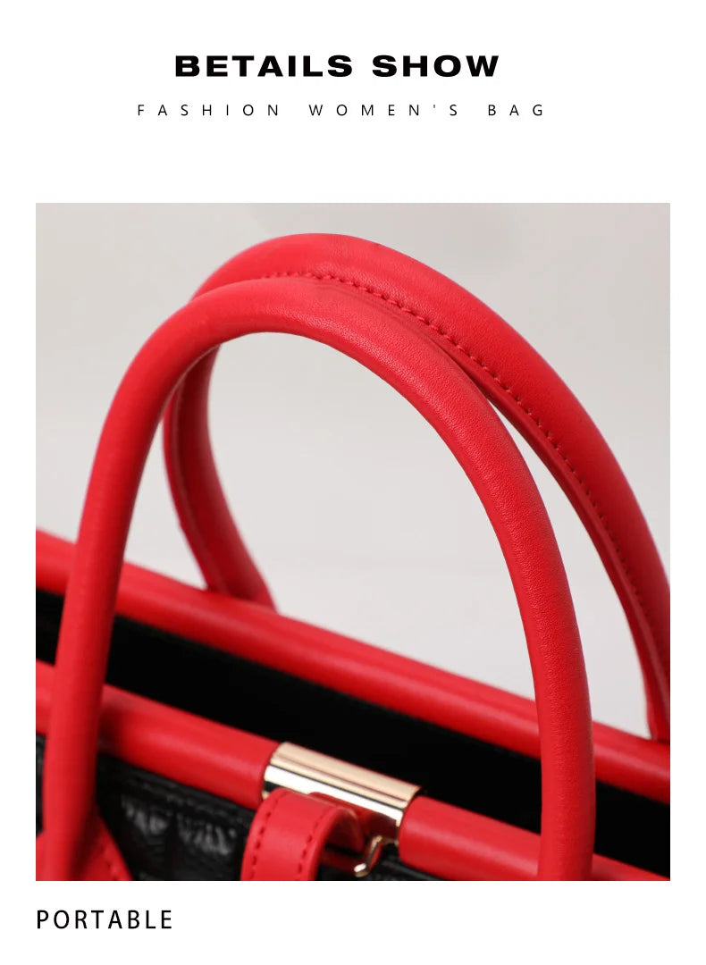 New Crocodile Pattern Women's Handbag Fashionable and Trendy Large Capacity Luxury Cowhide Commuter Shoulder Bag
