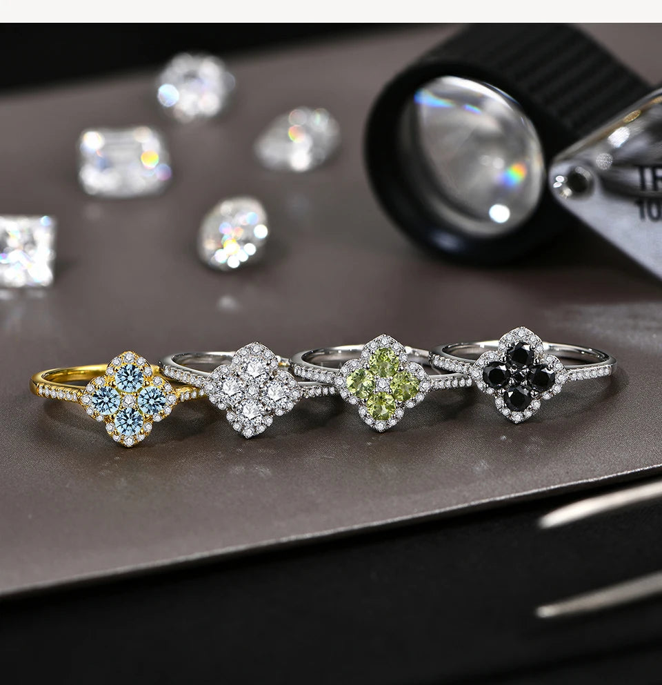 ATTAGEMS S925 Sterling Silver Halo Classic Moissanite Rings D VVS1 for Women Girls Romantic Anniversary Gifts Fine Jewelry Ring