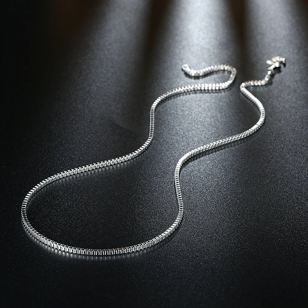 925 Sterling Silver Necklace 16/18/20/22/24 inches fine 1.5MM Box chain For Women top quality Fashion Jewelry Christmas Gifts