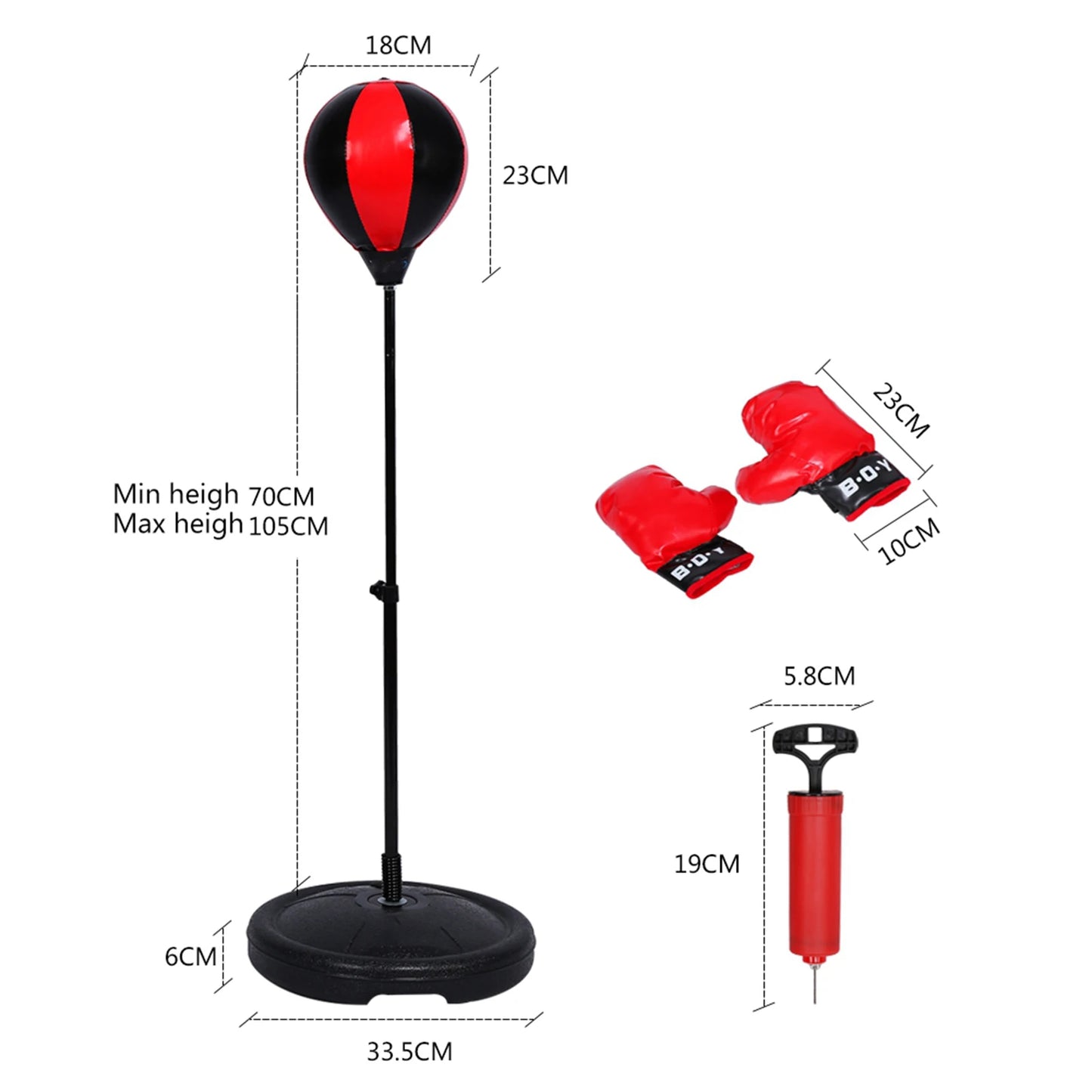 Adjustable Height Kids Punching Ball Bag Speed Boxing Sports Set Fighting Game With Gloves Children Boxing Set