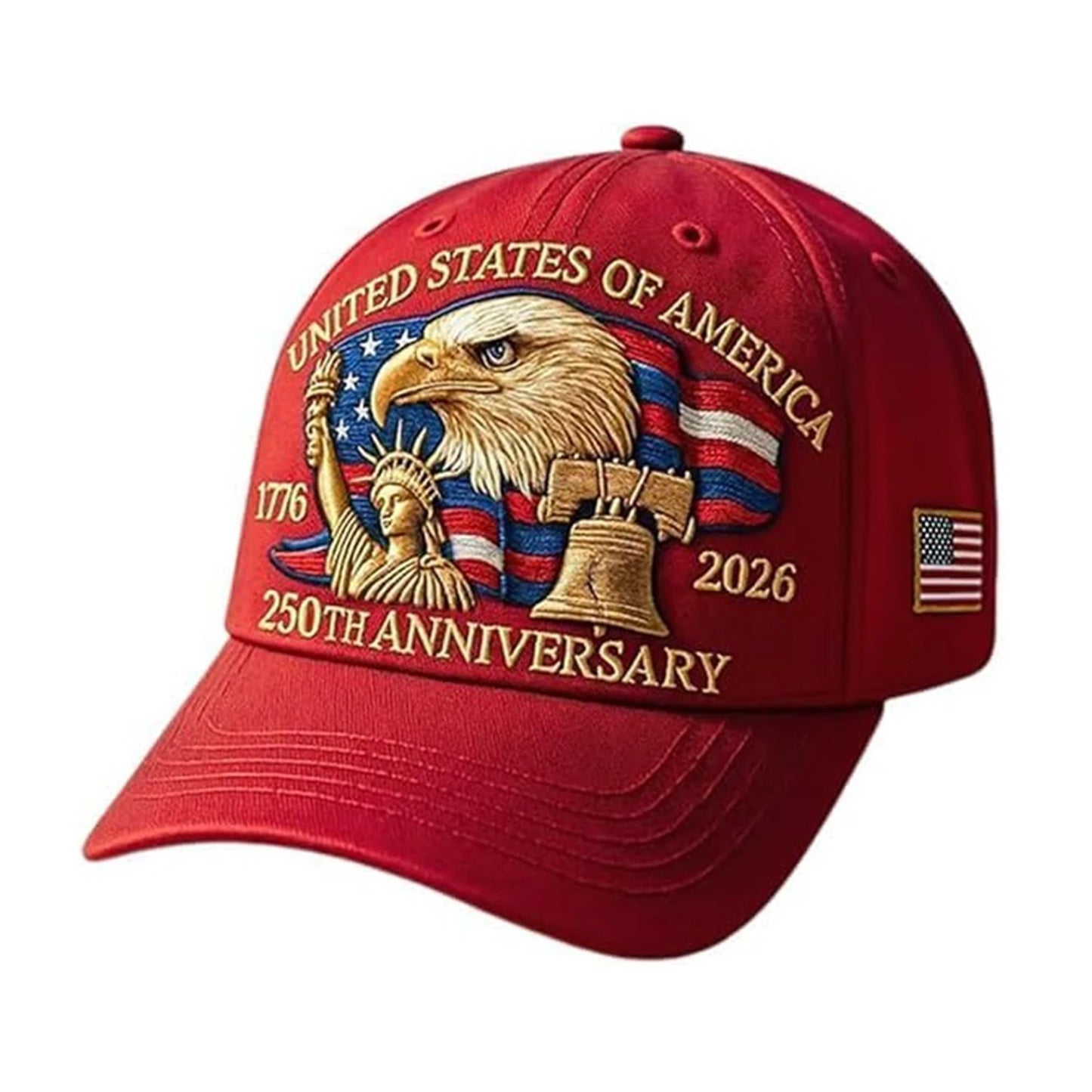 US 250th Anniversary Tribute Hat Adjustable Retro Washed Patriotic Cap Patriotic Baseball Cap for Men & Women