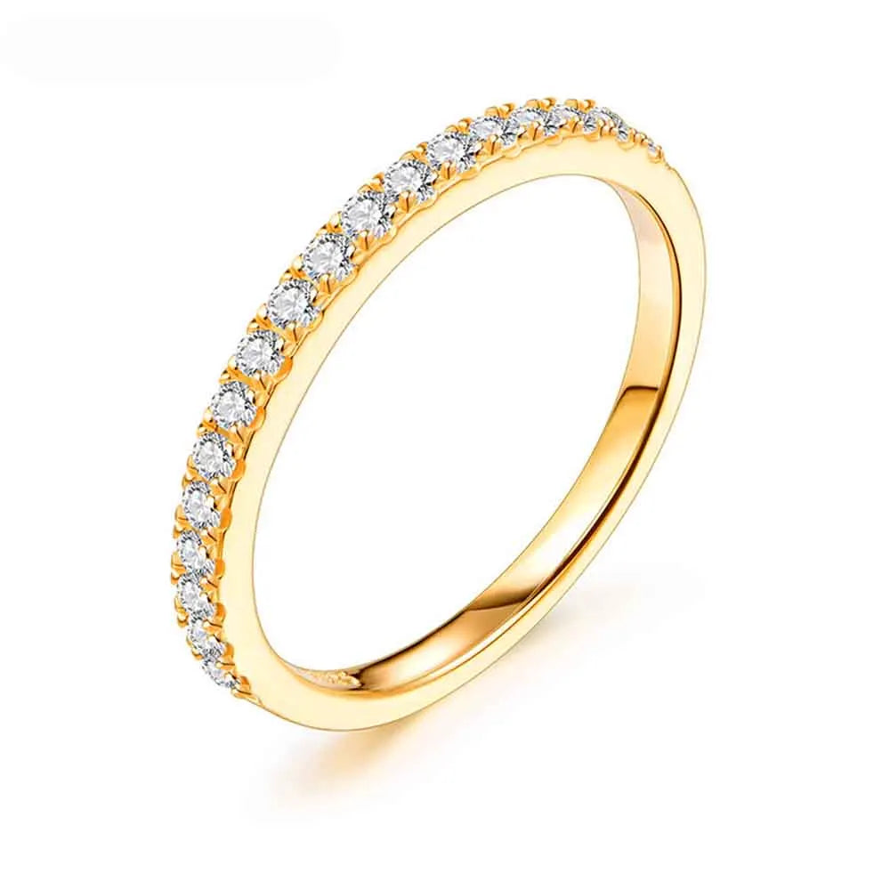 Cbtb Exquisite Round Half Circle Moissanite Sterling Silver 925 Ring Luxury Engagement Jewelry Wholesale