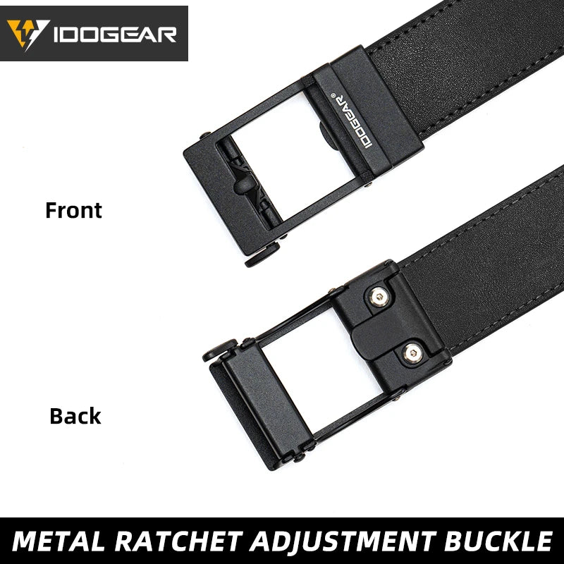 IDOGEAR 1.5" Leather Ratchet Belt for Men Adjustable Hole-free Belt For Dress Casual in Gift Box 3435