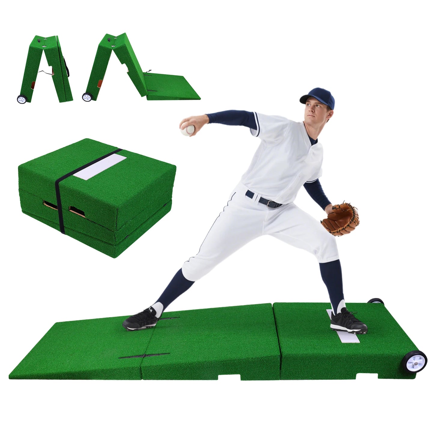 88x28x6 Inch Foldable Pitching Mound with Carry Handle Baseball Pitchers Mound for Practice Softball Youth Backyard Training