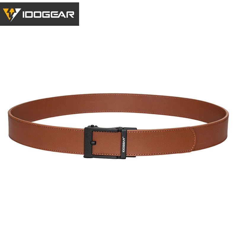 IDOGEAR 1.5" Leather Ratchet Belt for Men Adjustable Hole-free Belt For Dress Casual in Gift Box 3435