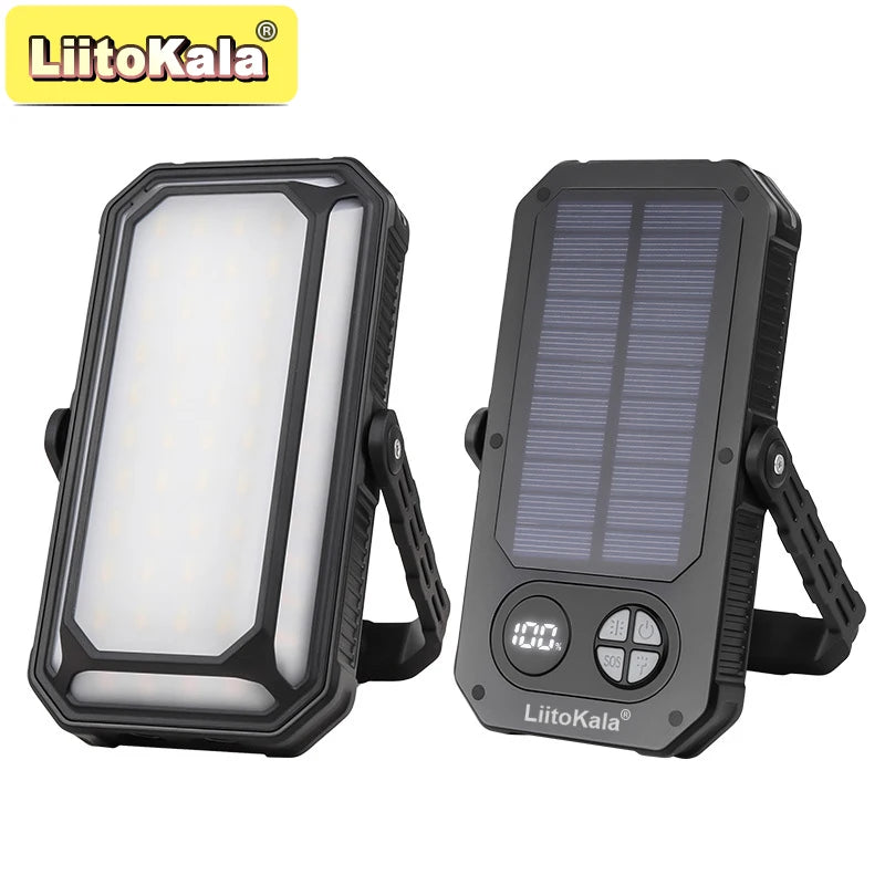 LiitoKala High Power COB Solar Camping Light 1200LM 4 Modes IPX4 Waterproof 10000mAh Rechargeable Outdoor Lamp