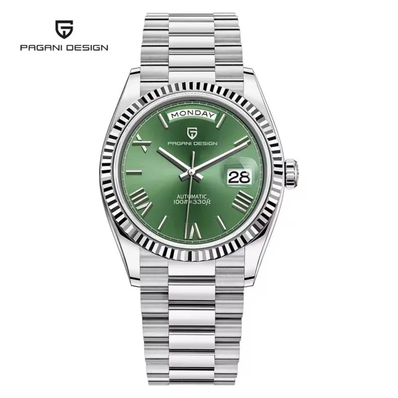 PAGANI DESIGN New Week Calendar Type Man watch ST16 Movt Waterproof Mechanical Watch 316L All Steel Luxury Luminous Men watch
