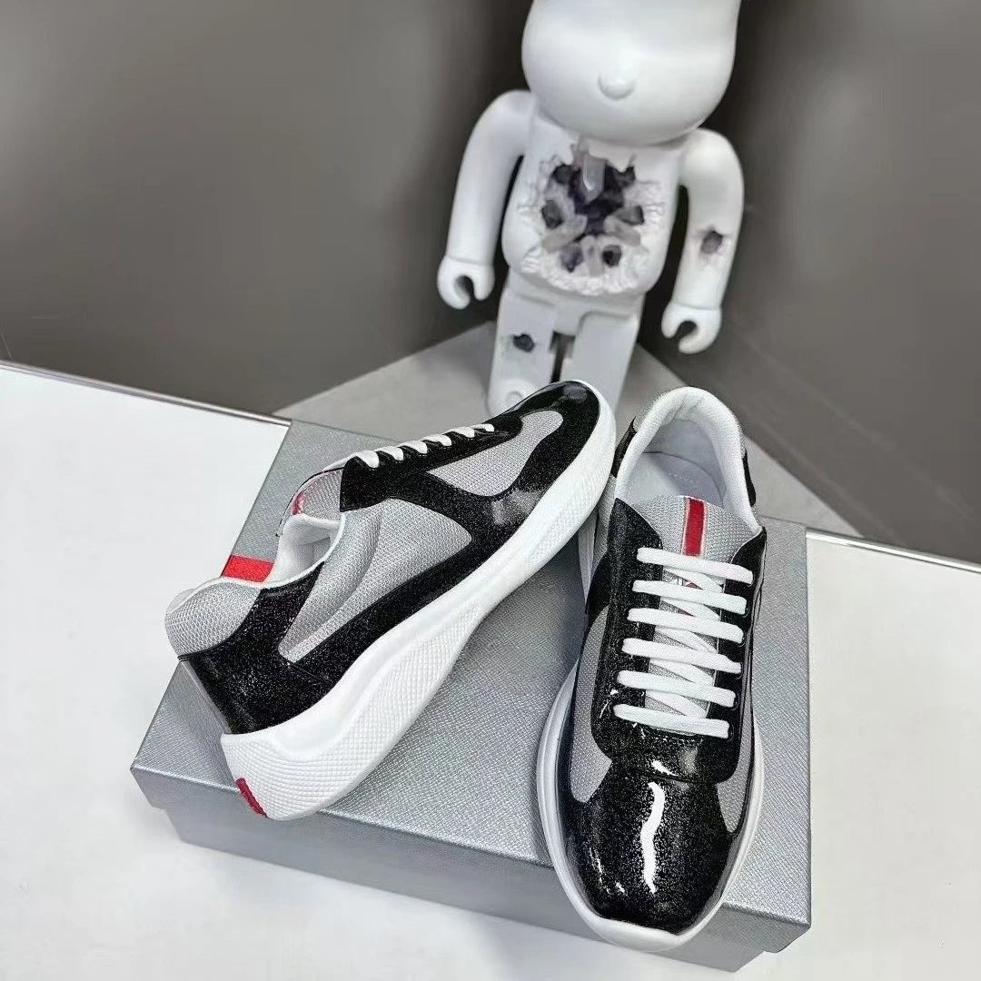 New P-style breathable casual sneakers for summer, high-end men's shoes, fashionable mesh panel shoes, fitness shoes