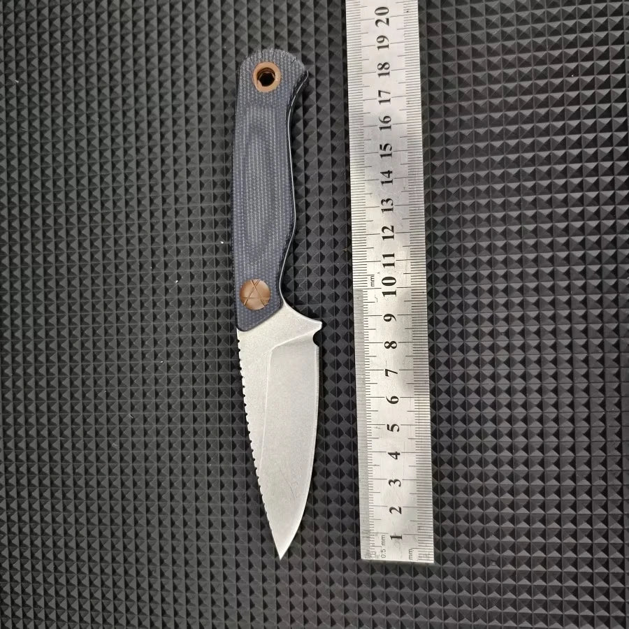 Professional-level Tactical Knife BM203 BT with D2 Blade Rubber Handle Ergonomic Grip Outdoor Hiking and Rescue Tool Man's Gift