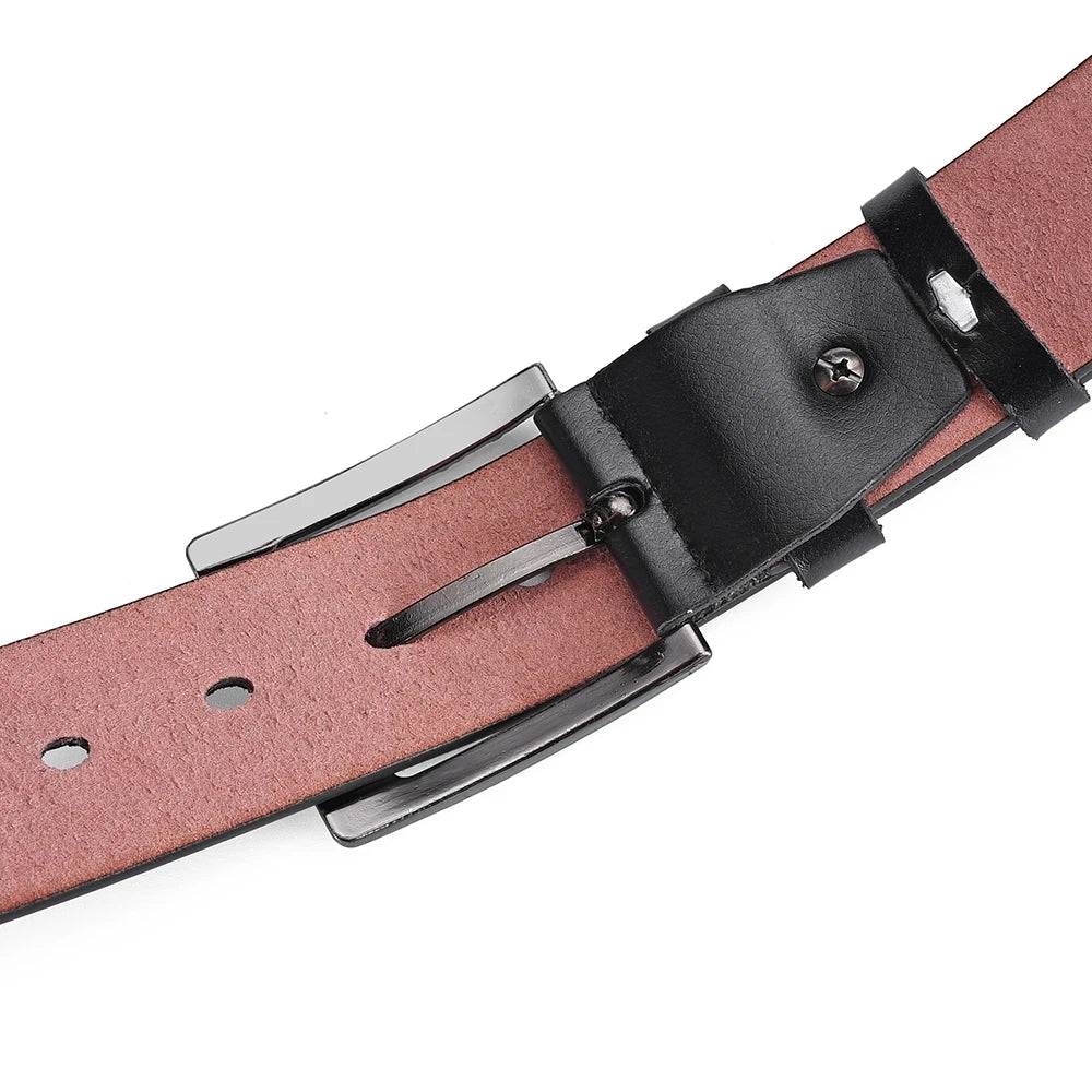 Genuine Leather For Men's High Quality Buckle Jeans Cowskin Casual Belts Business Cowboy Waistband Male Fashion Designer Leather