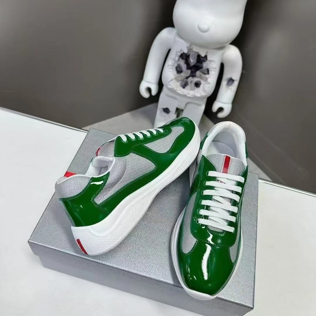 New P-style breathable casual sneakers for summer, high-end men's shoes, fashionable mesh panel shoes, fitness shoes