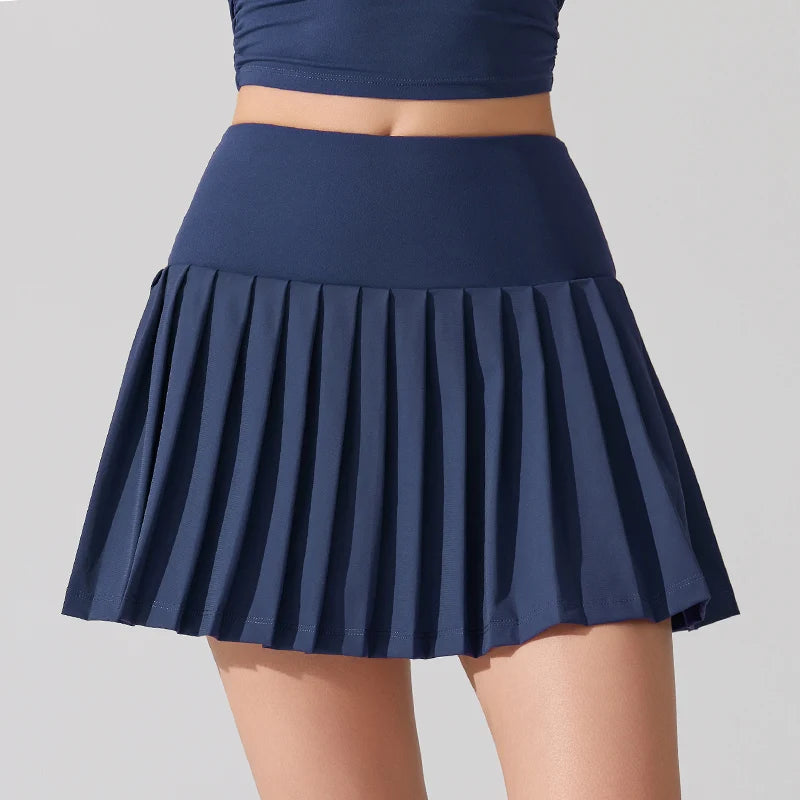 Pleated Tennis Skirt for Women with Pocket Shorts Women's High Waisted Lightweight Athletic Golf Skorts Skirts Flowy