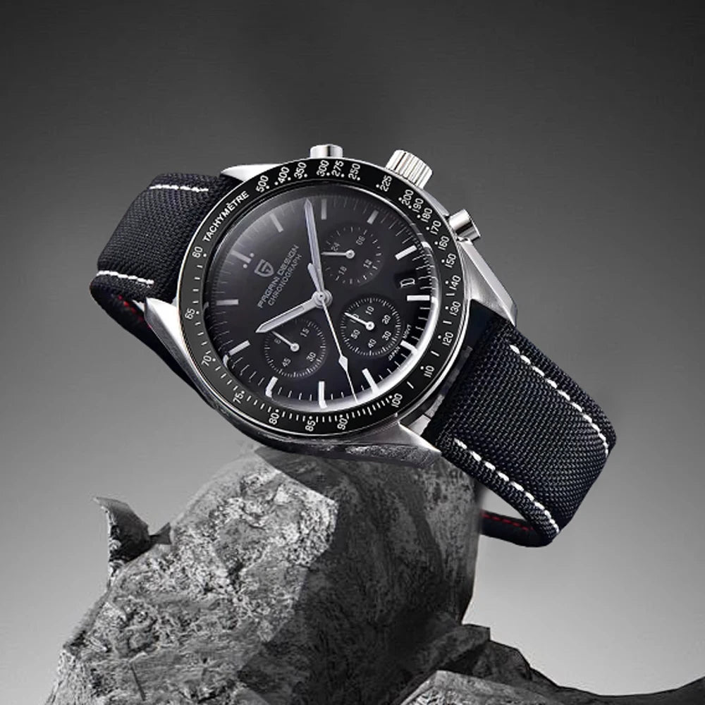 2026 New PAGANI DESIGN V6 Moon Men's Watcher Chronograph Quartz Watch Men Luxury AR Sapphire Ceramic Bezel Waterproof Luminous