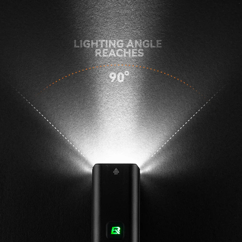 ROCKBROS Bike Light 1500LM 5000mAh Bicycle Lights IPX6 Aluminum Type-C Rechargeable Smart Brightness Sense Adjust Cycling Lamp
