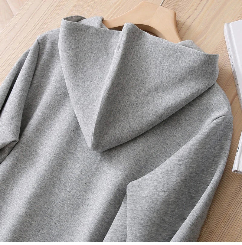 M-XXL Zip Hoodie y2k Women Autumn Winter New Long Sleeve Loose Casual Cardigan Sweatshirts Female Fashion White Black Clothing