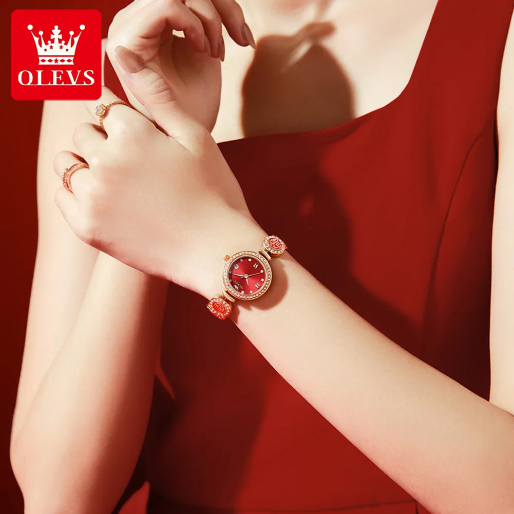 OLEVS 5630 Women Watch Luxury Brand Diamond Watch Date Waterproof Clock Quartz Watch Exclusive Blessing Bracelet Women Watch